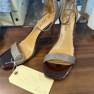 Wild Pair Glitter Strap Heels - Gold and Brown